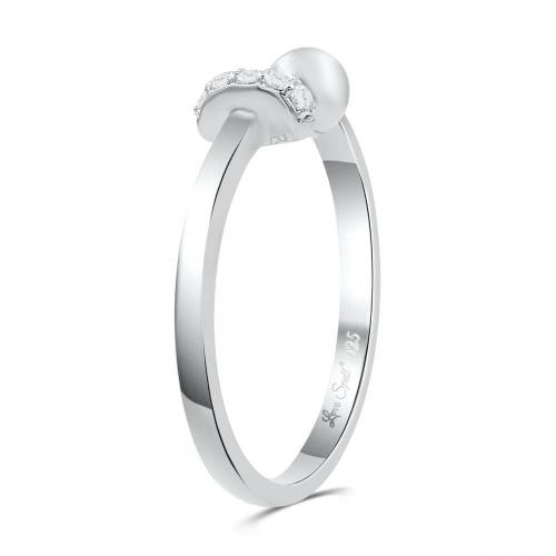 Love Spell® Lab-grown Diamonds Ball And Bar Open Shank Band - 0.06 Ct. T.w.