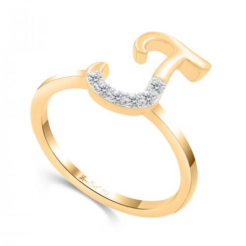 Love Spell® Lab-grown Diamonds Letter J Initial Ring - 0.10 Ct. T.w.
In Vermeil