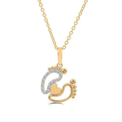 Love Spell® Lab-grown Diamonds Baby Feet Heart Pendant - 0.10 Ct. T.w.