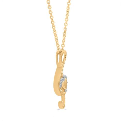 Love Spell® Lab-grown Diamonds Musical Note Heart Pendant - 0.10 Ct. T.w.