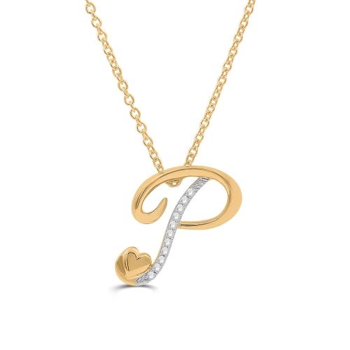 Love Spell® Lab-grown Diamonds Letter P Initial Pendant - 0.10 Ct. T.w.