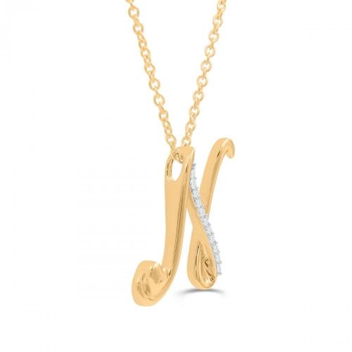Love Spell® Lab-grown Diamonds Letter N Initial Pendant - 0.10 Ct. T.w.
