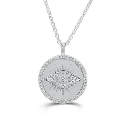 Love Spell® Lab-grown Diamonds Evil Eye Medallion Pendant - 0.65 Ct. T.w.