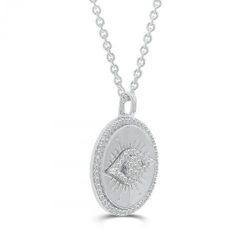 Love Spell® Lab-grown Diamonds Evil Eye Medallion Pendant - 0.65 Ct. T.w.