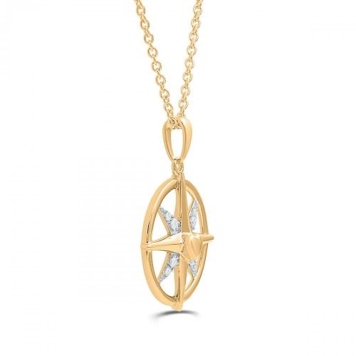 Love Spell® Lab-grown Diamonds Heart Compass Pendant - 0.10 Ct. T.w.