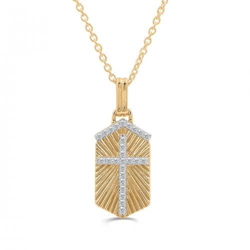 Love Spell® Lab-grown Diamonds Dog Tag Cross Pendant - 0.30 Ct. T.w.