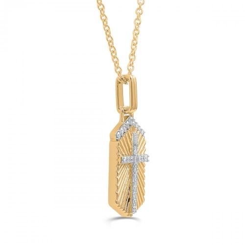 Love Spell® Lab-grown Diamonds Dog Tag Cross Pendant - 0.30 Ct. T.w.