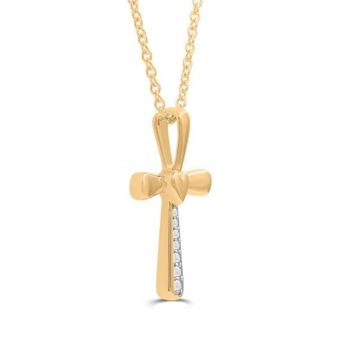 Love Spell® Lab-grown Diamonds Heart Cross Pendant - 0.10 Ct. T.w.