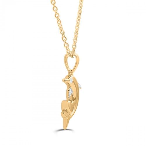 Love Spell® Lab-grown Diamonds Dolphin Heart Pendant - 0.05 Ct. T.w.