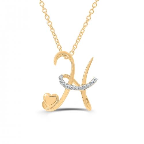 Love Spell® Lab-grown Diamonds Letter H Initial Pendant - 0.10 Ct. T.w.