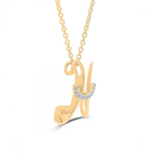 Love Spell® Lab-grown Diamonds Letter H Initial Pendant - 0.10 Ct. T.w.
