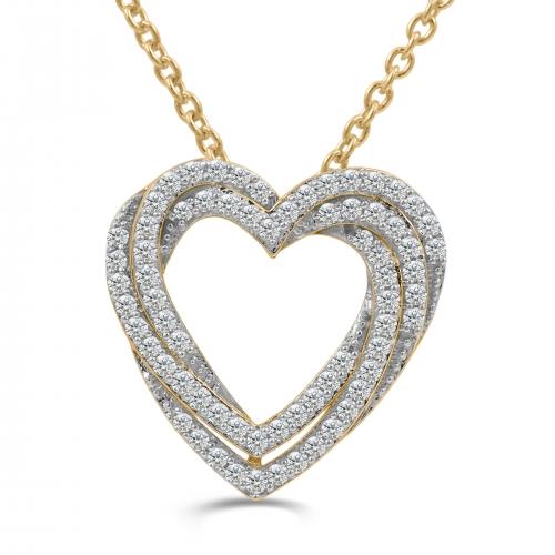 Love Spell® Lab-grown Diamonds Triple Heart Pendant - 0.65 Ct. T.w.