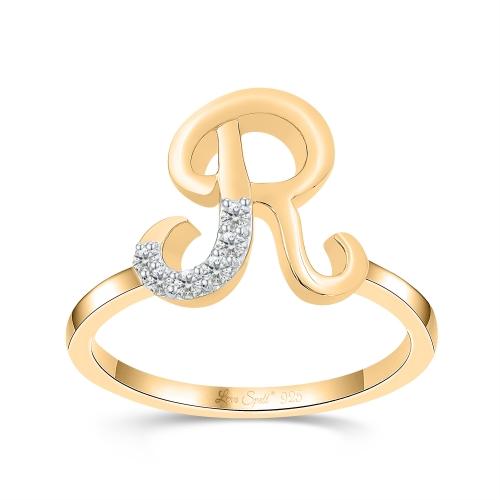 Love Spell® Lab-grown Diamonds Letter R Initial Ring - 0.10 Ct. T.w.