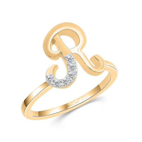 Love Spell® Lab-grown Diamonds Letter R Initial Ring - 0.10 Ct. T.w.