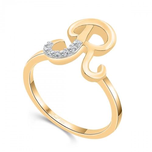 Love Spell® Lab-grown Diamonds Letter R Initial Ring - 0.10 Ct. T.w.