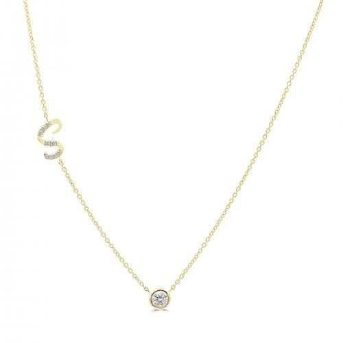 Bella By Ovani® Lab-grown Diamonds Letter B Initial Necklace - 0.30 Ct. T.w.