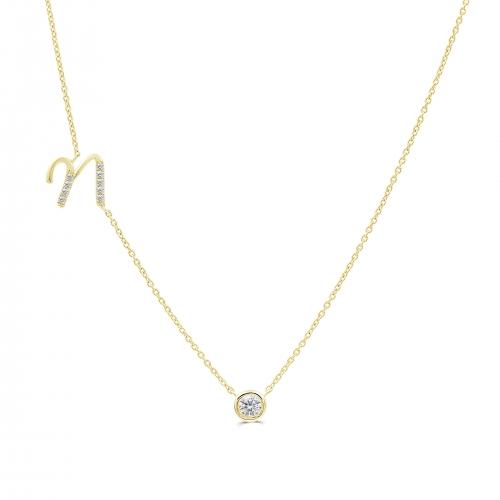 Bella By Ovani® Lab-grown Diamonds Letter N Initial Necklace - 0.30 Ct. T.w.