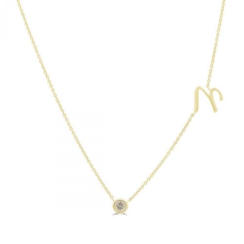Bella By Ovani® Lab-grown Diamonds Letter N Initial Necklace - 0.30 Ct. T.w.