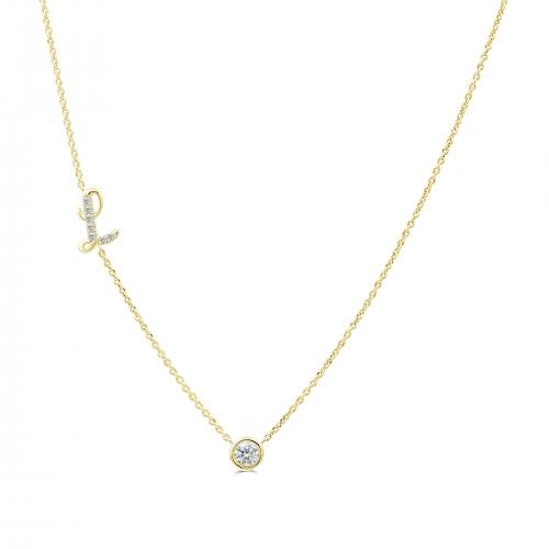 Bella By Ovani® Lab-grown Diamonds Letter L Initial Necklace - 0.30 Ct. T.w.