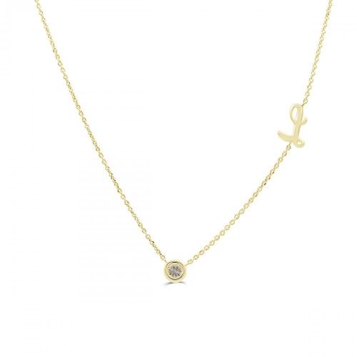 Bella By Ovani® Lab-grown Diamonds Letter L Initial Necklace - 0.30 Ct. T.w.