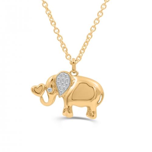 Love Spell® Lab-grown Diamonds Elephant Pendant - 0.10 Ct. T.w.