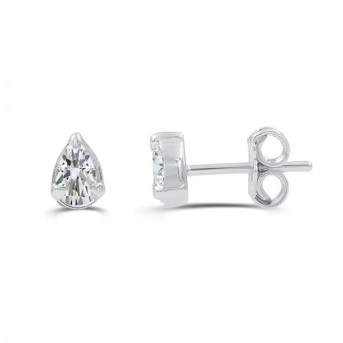 Love Spell Lab-grown Diamonds Pear Solitiare Studs 0.35 Ct. T.w. in Sterling Silver