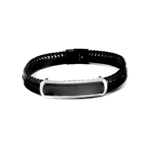 Link N Lock® Buckle Braided Leather Bracelet - 8.5 Inches
