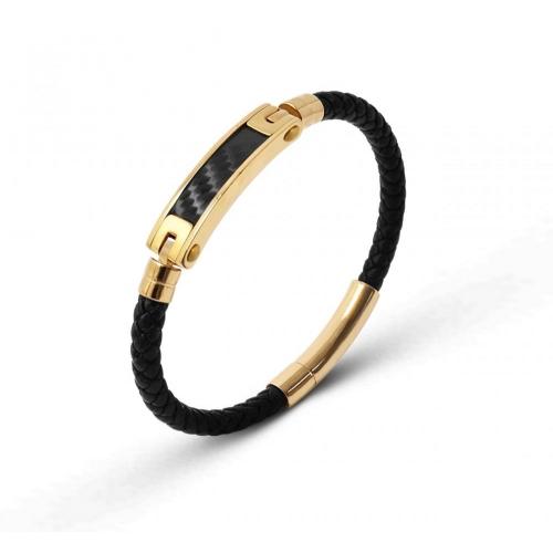 Link N Lock® Pu Rope Leather Bracelet - 8.5 Inches