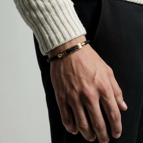 Link N Lock® Pu Rope Leather Bracelet - 8.5 Inches