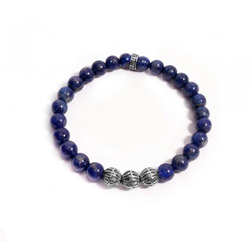 Link N Lock® Blue Lapis Lazuli Beads Bracelet - 7.5 Inches