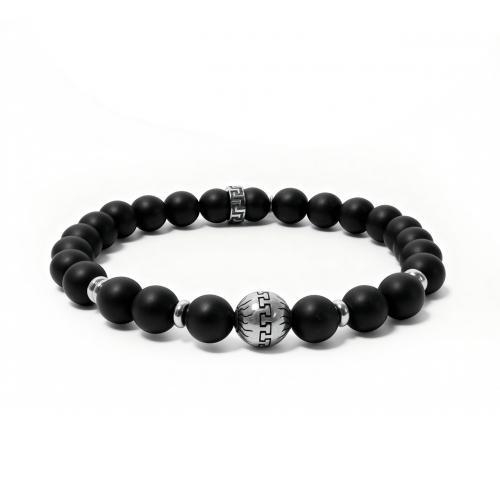 Link N Lock® Matt Black Onyx Beads Bracelet - 7.5 Inches