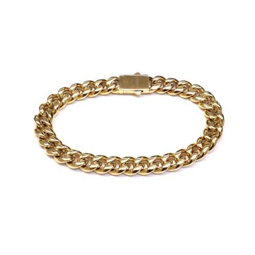 Link N Lock® Yellow Ion Plated Stainless Steel Cuban Bracelet - 9 Inches, 10.2mm