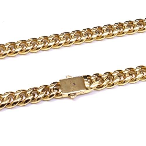 Link N Lock® Yellow Ion Plated Stainless Steel Cuban Chain - 24 Inches, 12mm