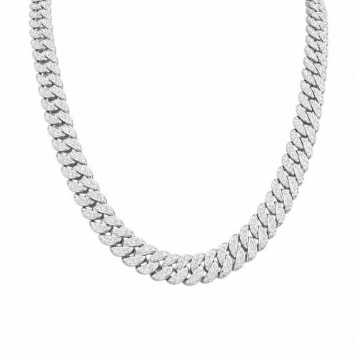 Link N Lock® Lab-grown Diamonds Cuban Link Necklace-10.15 Ct. T.w.