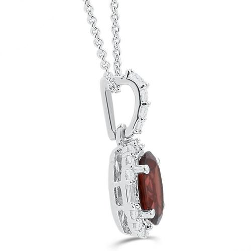 Love Spell® Lab-grown Diamonds And Garnet Halo Pendant - 0.15 Ct. T.w.