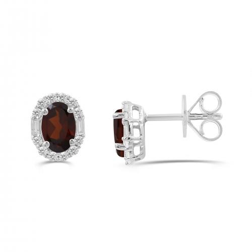 Love Spell® Lab-grown Diamonds And Garnet Studs - 0.20 Ct. T.w.