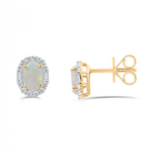 Love Spell® Lab-grown Diamonds And Opal Studs - 0.20 Ct. T.w.