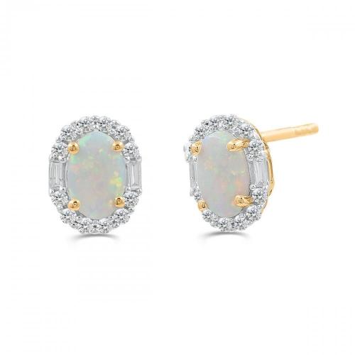Love Spell® Lab-grown Diamonds And Opal Studs - 0.20 Ct. T.w.
