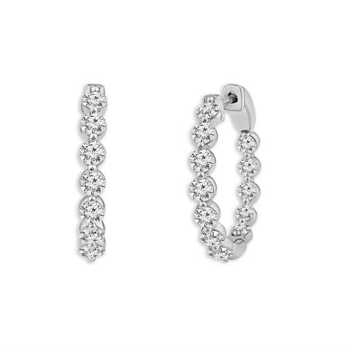 Bella By Ovani® Labgrown Diamond Double Vision Hoops Earrings 2.10 Ct. T.w.