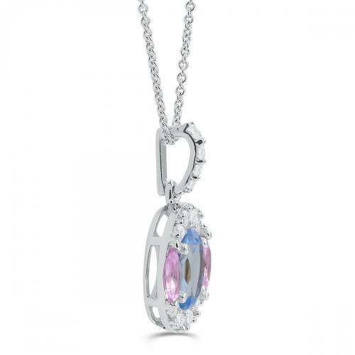 Love Spell® Lab-grown Diamonds And Topaz Halo Pendant - 0.20 Ct. T.w.