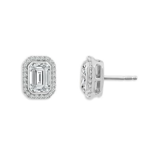 Bella By Ovani® Lab-grown Diamond Emerald Halo Earrings 1.75 Ct. T.w.