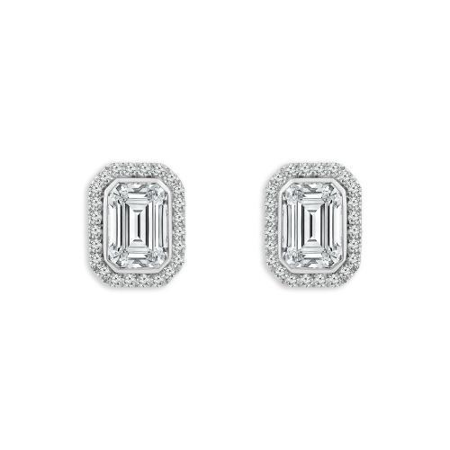 Bella By Ovani® Lab-grown Diamond Emerald Halo Earrings 1.75 Ct. T.w.