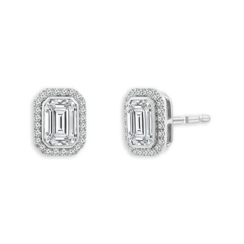 Bella By Ovani® Lab-grown Diamond Emerald Halo Earrings 1.75 Ct. T.w.