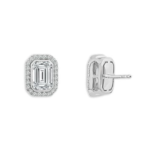 Bella By Ovani® Lab-grown Diamond Emerald Halo Earrings 1.75 Ct. T.w.