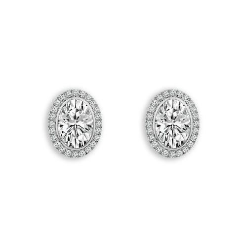 Bella By Ovani® Lab-grown Diamond Oval Halo Earrings 1.75 Ct. T.w.
