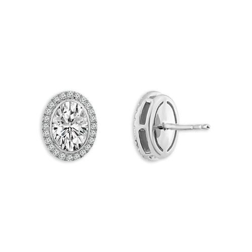 Bella By Ovani® Lab-grown Diamond Oval Halo Earrings 1.75 Ct. T.w.