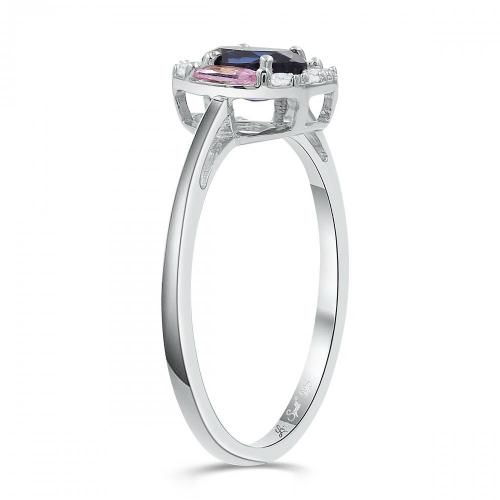 Love Spell® Lab-grown Diamonds And Sapphire Halo Ring - 0.10 Ct. T.w.