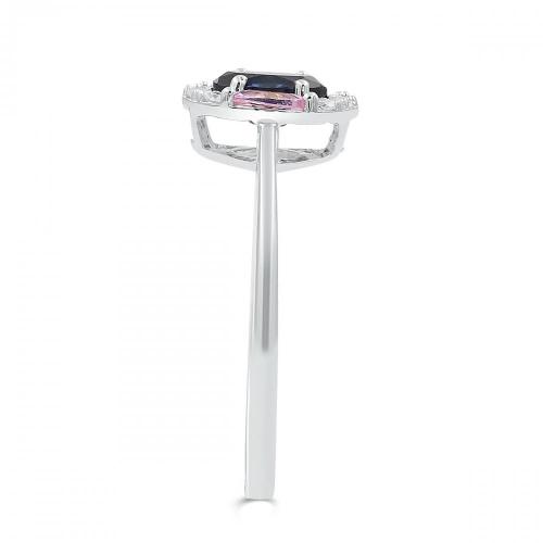 Love Spell® Lab-grown Diamonds And Sapphire Halo Ring - 0.10 Ct. T.w.