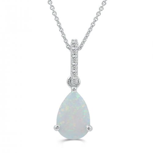 Love Spell® Lab-grown Diamonds And Opal Pendant - 0.05 Ct. T.w.