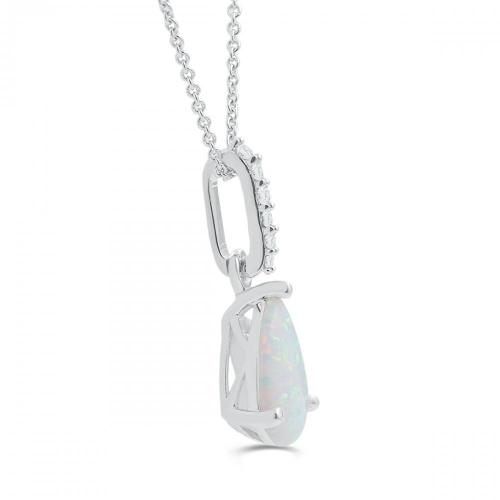 Love Spell® Lab-grown Diamonds And Opal Pendant - 0.05 Ct. T.w.